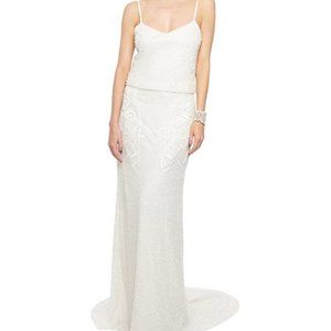 White beaded gown size large